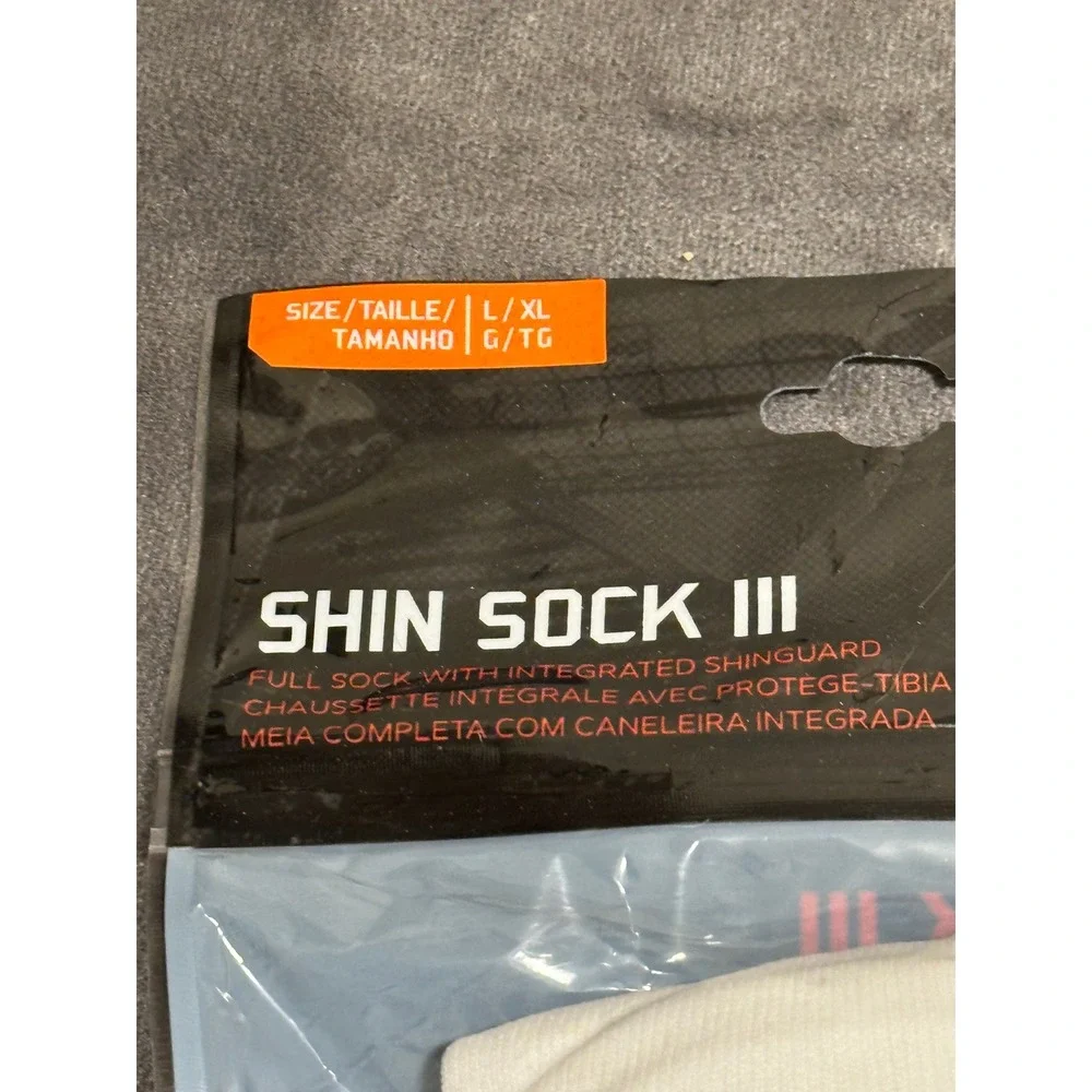 Nike Shin Sock III Soccer Integrated Shin Guards White L/XL